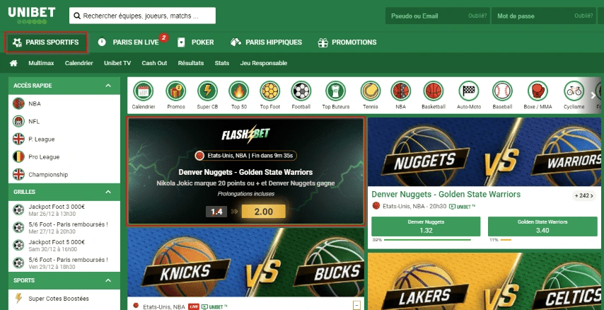 Avantage cote boosté Unibet