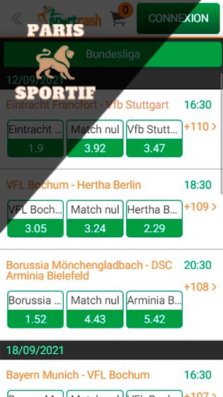paris sportifs dans sportcash app