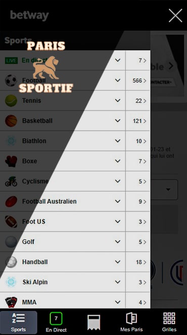 betway app types paris